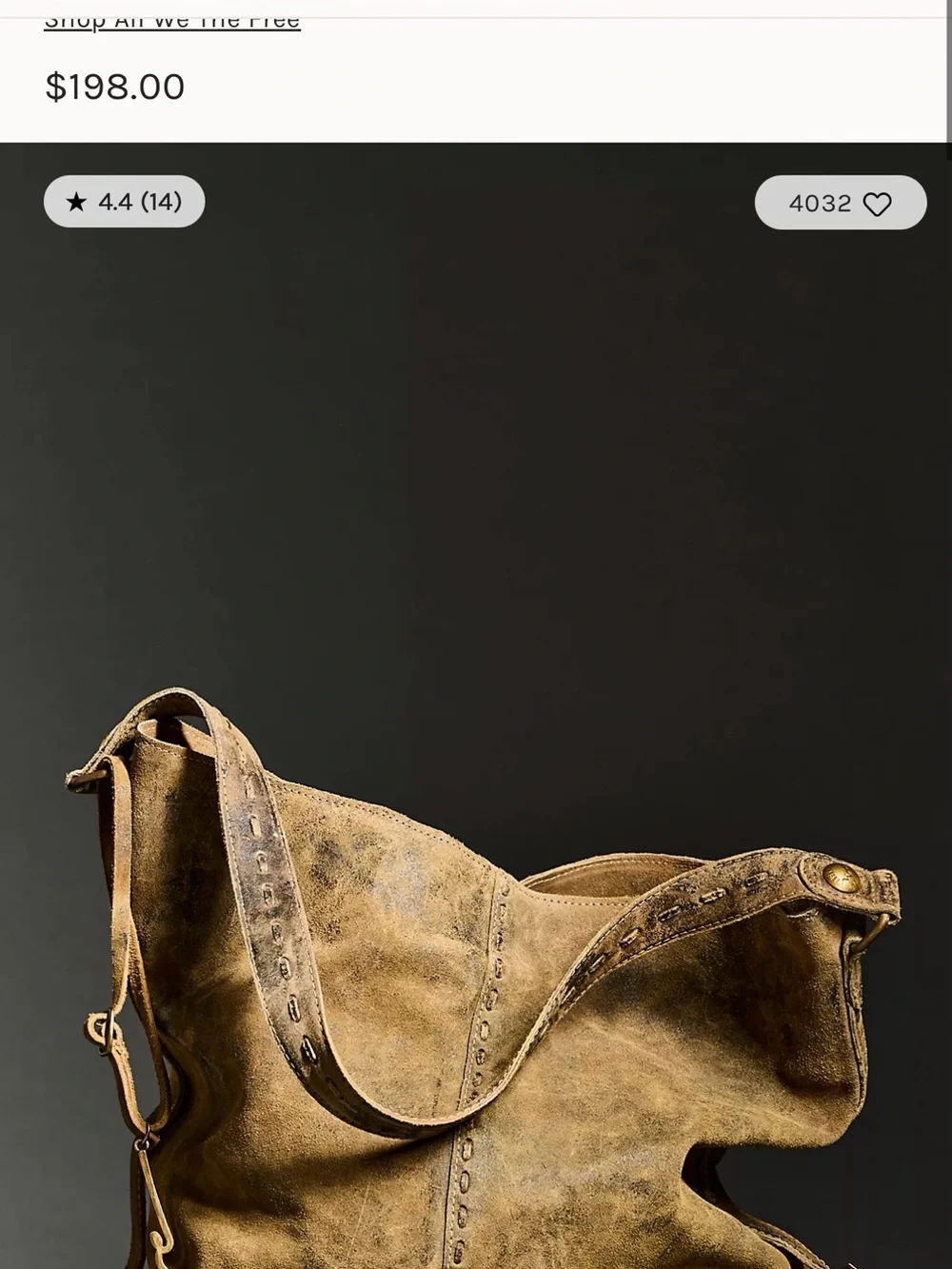 Free People Brown Suede Shoulder Bag  Dallas distressed suede bag